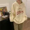 Sudadera con capucha de peso pesado con estampado de letras retro americano para mujer, nuevo estilo Otoño e Invierno 2026, top holgado tipo chaqueta perezosa, grueso