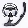 Óculos de Mergulho para Adultos Transfronteiriços, Máscara de Mergulho de Alta Definição para Europa, América e Sudeste Asiático, Conjunto de Máscara de Snorkel com Armação Grande e Vidro Temperado