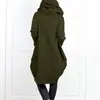 9738#2021 Amazon AliExpress Ropa con Capucha y Bolsillos Cremallera Larga Falso Dos Piezas Holgado Abrigo Mujer