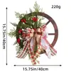 Decoração de Natal Transfronteiriça Pendurador de Porta Roda de Roleta de Madeira Guirlanda de Pinhas de Natal Estilo Country Europeu Americano