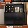 Aparador de Lujo Ligero Estilo Francés de Madera Maciza, Vitrina de Té, Cómoda Negra para Sala de Estar de Apartamento Pequeño, Mesa Auxiliar de Sofá, Armario para Cafetera