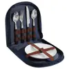 Conjunto de talheres de acampamento Amazon transfronteiriço para piquenique, louça de piquenique portátil, pacote de comida ocidental customizável
