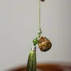 Sándalo verde ébano talla en madera Patrón de martillo A Dai Gourd de gato loto cadena para teléfono móvil colgante llavero colgante de fragancia para coche