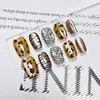 Peças de Arte para Unhas Olho de Gato Estampa de Leopardo Hot Girl Feitas à Mão 10 Peças Patch de Unha com Diamante Venda Quente Glitter Unhas Vestíveis