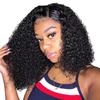 Peruca transfronteiriça europeia e americana feminina de renda dianteira de fibra química headgear preto médio curto cabelo encaracolado Africano volume fabricante em estoque
