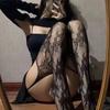 Meias de seda finas femininas, listradas verticais pretas, acima do joelho, cano médio, sexy, modernas, rede de pesca, vermelha, peça única, primavera e verão