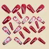 Uñas de Ballet de Longitud Media para el Día de San Valentín Moda Europea y Americana Uñas Postizas Más Vendidas Venta al por Mayor Estilo Ins Uñas Portátiles Removibles