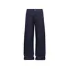 Jeans de mezclilla cruda con costura central vintage, unisex de pierna recta, corte holgado, versátiles, desgastados, estilo old money, nueva colección de otoño