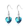 Pendientes de corazón de océano estilo europeo y americano de plata de ley s925 Shengli pendientes de plata con forma de corazón de cristal para mujer accesorios de venta caliente transfronterizos