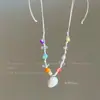Estilo Oceánico de Verano Dopamina Colorida Colgante de Concha Estrella de Mar Cadena para Clavícula Nicho de Alto Valor Personalidad Cadena para el Cuello Versátil