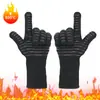 Guantes de Cinco Dedos para Barbacoa Resistentes a Altas Temperaturas, Antiescaldantes, Retardantes de Llama, Ignífugos, Aislados de Silicona para Horno Microondas