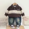 Conjunto Elegante de Polo para Niños Primavera y Otoño, Nuevo Conjunto Casual de Sudadera de Dos Piezas de Moda para Niños Pequeños y Niños Pequeños