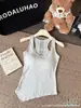Estilo Hong Kong Primavera e Verão Renda Ponto Vazado Lindo Colete com Bojo para Usar por Cima e por Baixo com Barra Irregular Alças Afuniladoras para Mulheres