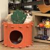 Nido para gatos para dormir fieltro grueso cálido villa para gatos invierno semicerrado nido para mascotas suministro de origen mayoreo