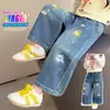 Pantalones para Niña Primavera y Otoño 2026 Estilo Nuevo Moda Otoñal Infantil Dibujos Animados Pantalones de Pierna Ancha Jeans Casuales para Bebé Niña