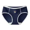 Calzones de Algodón para Mujer Little Bear con Refuerzo Antibacteriano, Longitud Extendida, Sin Costuras Molestas, Estilo Retro Americano Universitario