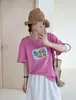 Envío Directo desde el Mercado de las Trece Líneas: Camiseta de Algodón Copo de Nieve, Envío Directo de Una Pieza, Cuello Redondo, Adelgazante, Versátil, Manga Corta, Verano, Fábrica de Origen