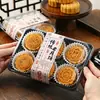 Caja de Embalaje Tradicional de Pastel de Luna Caja de Embalaje para Pasteles de Luna Antiguos Chinos 4 Piezas 6 Transparentes Vacías Estilo Nuevo Regalo Horneado