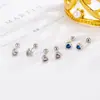 Brincos de Zircônia Coloridos em Formato de Coração para Mulheres, Simples e Modernos com um Toque de Luxo, Design com Fecho de Rosca, Acessórios Versáteis 2022