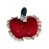 Ins Coreano Terciopelo Rojo Cereza Manzana Diadema DIY Accesorios para Ropa Dulce Versátil Diadema Accesorios para el Cabello Accesorios Lote