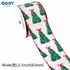 Cinta rosa navideña transfronteriza con borde de alambre, con estampados de Santa Claus, muñeco de nieve y cascanueces, hecha de tela de satén