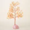 Árbol de Cristal Amarillo Natural con Base de Piedra Cruda Adorno, Decoración de Cristal Artesanal para el Hogar, Regalo de Inauguración, Sala de Estar, Vestíbulo, Estudio