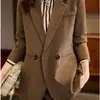 Blazer feminino preto, estilo primavera e outono, jaqueta de terno com novo design popular de outono de 2026