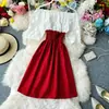 Vestido Redondo Estilo Francês, Novo Modelo Verão 2026, Manga Bufante Princesa Fada Primeiro Amor Aniversário Vestido Evasê para Tamanhos Pequenos