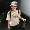 Camiseta de Seda de Leite Cinza Claro de Manga Curta para Mulheres 2026 Novo Design Tendência de Verão Top Solto Estampado Ins
