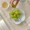 Estilo Dinastía Tang y Song Cerámica Pintada a Mano de Loto para Uso Doméstico Bandeja para Tetera Azul y Blanco Accesorios para Ceremonia del Té Bandeja para Bocadillos de Té en Forma de Pétalo Bandeja para Té Seco