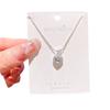 [Chapado de Plata Grueso] Collar de Amor de Zircón Azul Cielo para Mujer Diseño Nicho de Lujo Ligero Simple Elegante Cadena para Clavícula