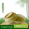 Venta a precio de fábrica artesanías de bambú canasta redonda para aventar canasta de frutas canasta de almacenamiento de bambú huevos hogar granja estilo pastoral
