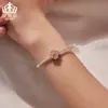 Aifulu Original Rosa Dourado Flor de Íris Trevo de Quatro Folhas Contas de Cobre Material DIY Joias Contas Soltas Acessórios Versáteis