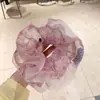 Diadema de Organza Esponjosa con Estampado de Pedrería Romántica para Mujer, Versátil Diadema de Estilo Coreano Suave para Peinados de Moño