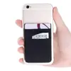 Um conjunto de cartões planos auto-adesivos de Lycra elástica com bordas chanfradas duplas, multi-funcional para a parte traseira de celular