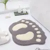 Tapete de Pé Flocado Transfronteiriço para Pés Grandes Tapete de Banheiro Tapete de Chão Anti-derrapante Absorvente de Água para Vaso Sanitário Tapete Lavável Fácil de Cuidar Resistente a Manchas