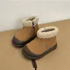 Botas de Neve de Inverno para Bebê Menina Versátil Forrado com Lã Sapatos de Algodão Grosso para Meninas Sapatos para Bebê e Criança Sapatos Antiderrapantes para Meninos