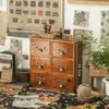 Caja de Almacenamiento de Escritorio, Cajón de Nueve Compartimentos de Madera, Organizador de Joyas y Sellos Estilo Cajón, Cajón Grande de Madera Compartimentado