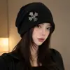 Gorro Retro de Estilo Hot Girl para Otoño e Invierno con Estrella de Pedrería para Mujer, Sombrero Cubre-Cabeza Holgado para Uso Diario, Dulce y Fresco, con un Toque de Lujo