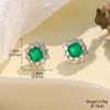 Pendientes largos geométricos de lujo con incrustaciones de oro real y cobre, estilo retro, con esmeralda y gota de agua, de estilo europeo y americano.