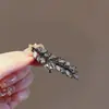 Pin de Pato de Pico de Pato Perezoso de Cristal de Alta Gama Estilo Francés con Brillantes Pedrería, Pasador Lateral, Elegante Accesorio para el Cabello, Pinza para el Cabello de Moda