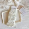 Calcetines holgados de primavera y otoño para niños, Calcetines altos hasta la rodilla de angora rojo para niñas, Calentadores de piernas de punto de encaje largos para otoño e invierno de bebé