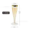 Vasos Desechables de Plástico para Mezclar Cócteles, Copas de Champaña, Copas de Vino con Borde Dorado, Vasos de Agua Mineral Mary Soda, Ventas Directas de Fábrica
