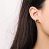 Pendientes de plata de ley s925 con diseño de personaje, chapados en oro, de jaspe hetiano y bambú, con personalidad fresca y moderna.