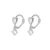 Pendientes de Corazón de Diamante Individual, Elegante Hada Dulce Coreana, Lujo Accesible, Pequeño Aroma, Pendientes de Corazón de Circonita Súper Hada