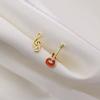 Pendientes de Plata de Ley S925 con Forma de Guitarra para Hombres y Mujeres Verano Diseño de Nicho Nueva Moda Asimétricos Simples Pendientes de Gama Alta