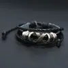 Venta Directa de Fábrica Pulsera Vintage de Cuero con Cuentas, Joyería Tejida Personalizada para Estudiantes, Accesorio de Mano de Cuero Ajustable