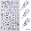 Adesivos Finos de Borboleta para Unhas Venda Quente Transfronteiriça Borboleta Borboleta Dourada e Prateada Hot Stamping Laser Adesivo Autoadesivo Decalques para Decoração de Unhas