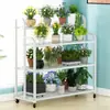 Estante de Flores para Interiores para Uso en el Hogar en la Sala de Estar, Estante de Plantas Móvil de Múltiples Niveles para Suculentas y Plantas Verdes, Estante de Almacenamiento de Hierro Forjado de Pie para Balcón