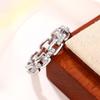 Anel Cao Shi Feminino Europeu e Americano Transfronteiriço Formato de Corrente Diamante Zircônia Anel de Dedo Indicador Temperamento Celebridade da Internet Anel Ins Joias de Cobre